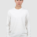 Bluză bărbați crew neck cu manșete rib, alb/bej