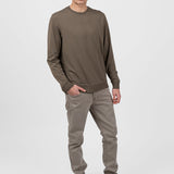 Bluză bărbați crew neck cu manșete rib, culori închise