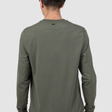 Bluză bărbați crew neck cu manșete rib, culori închise