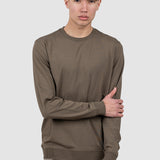 Bluză bărbați crew neck cu manșete rib, culori închise