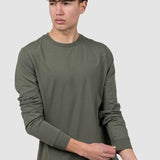 Bluză bărbați crew neck cu manșete rib, culori închise