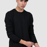 Bluză bărbați crew neck cu manșete rib, culori închise