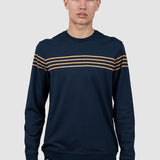 Bluză bărbați bleumarin cu dungi contrastante