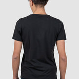 Tricou bărbați negru cu decolteu în V stretch