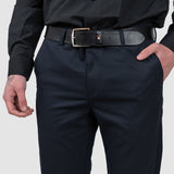 Pantaloni bărbați slim fit eleganți bleumarin stretch
