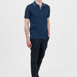 Pantaloni bărbați slim fit bleumarin din bumbac stretch