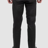 Pantaloni bărbați slim fit negri din bumbac elastic
