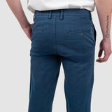 Pantaloni bărbați slim fit bleumarin din bumbac elastic