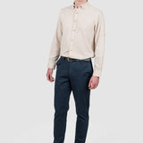 Pantaloni bărbați slim fit bleumarin din bumbac elastic
