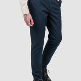 Pantaloni bărbați slim fit bleumarin din bumbac elastic