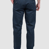 Pantaloni bărbați slim fit bleumarin din bumbac și in