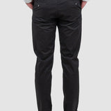 Pantaloni bărbați slim fit negri din bumbac stretch