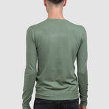 Pulover bărbați cu guler rotund, tricot fin, verde mentă