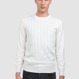 Pulover bărbații din bumbac cu textură verticală