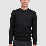 Pulover bărbații din bumbac cu textură verticală