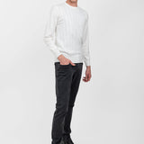 Pulover bărbații din bumbac cu textură verticală