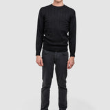 Pulover bărbații din bumbac cu textură verticală