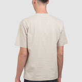 Tricou bărbați cu croială dreaptă din bumbac, crem