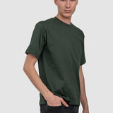 Tricou bărbați cu croială dreaptă din bumbac, verde