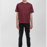 Tricou bărbați cu croială dreaptă din bumbac, bordo