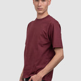 Tricou bărbați cu croială dreaptă din bumbac, bordo