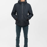 Geacă bărbați cu glugă și croială dreaptă, negru