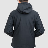 Geacă bărbați cu glugă și croială dreaptă, negru