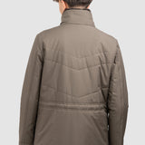 Geacă bărbați cu glugă și croială dreaptă, maro