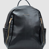 Rucsac damă cu fermoar frontal, negru