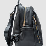 Rucsac damă cu fermoar frontal, negru