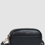 Geantă damă cu fermoar dublu, negru/bordo