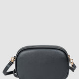 Geantă damă cu fermoar dublu, negru/bordo