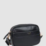 Geantă damă crossbody neagră cu buzunar frontal