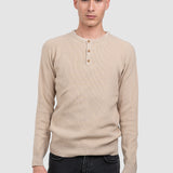 Pulover bărbați cu guler rotund și textură fină tricotată