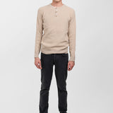 Pulover bărbați cu guler rotund și textură fină tricotată