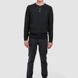 Pulover bărbați cu guler rotund și textură fină tricotată