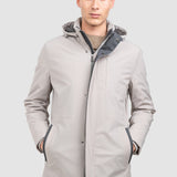 Geacă bărbați cu glugă și închidere frontală, gri