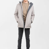 Geacă bărbați cu glugă și închidere frontală, gri