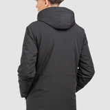 Geacă bărbați cu glugă integrată și fermoar frontal, bleumarin