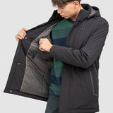 Geacă bărbați cu glugă integrată și fermoar frontal, bleumarin