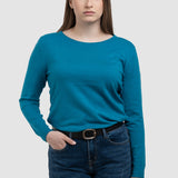 Pulover de damă turcoaz pentru iarnă, cu textură moale și croială confortabilă