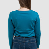 Pulover de damă turcoaz pentru iarnă, cu textură moale și croială confortabilă