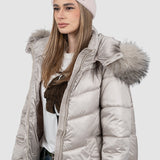 Căciulă femei Agbo tricotată cu ciucure roz