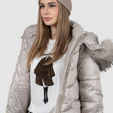 Căciulă femei Agbo lână merino și cașmir bej