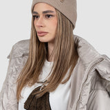 Căciulă femei Agbo lână merino și cașmir bej