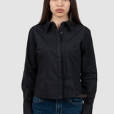 Cămașă damă neagră cu guler clasic