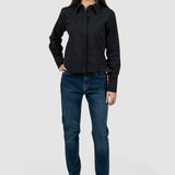 Cămașă damă neagră cu guler clasic