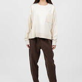 Pantaloni damă din raiat maro cu talie elastică