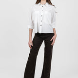 Cămașă damă albă cu buzunare aplicate frontale