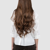 Cămașă damă albă cu buzunare aplicate frontale